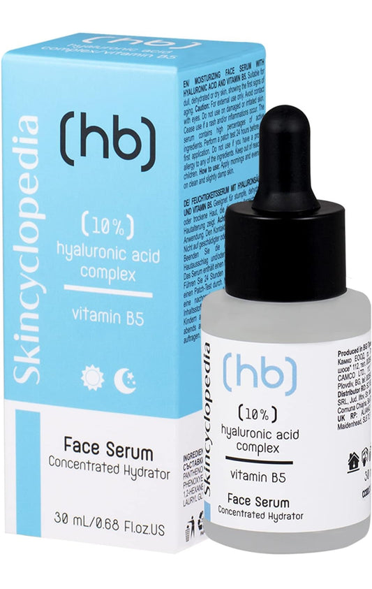 Skincyclopedia 10% Hyaluronic Acid Serum with Vitamin C, B5 and Retinol - Face Moisturiser for Dry,Combination, Acne Prone and Oily Skin - Antioxidant Hydrating Serum ,30ml